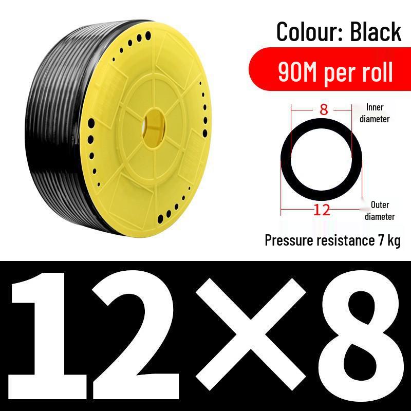 Pressure-Resistant Explosion-Proof PU Air Hose - Flexible, High-Pressure Air Pump Compressor Hose, Transparent Pneumatic, 6MM/12MM.