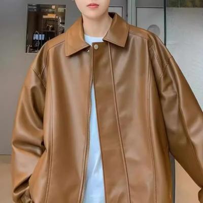 Leather Jacket Men's Autumn American Fashion Brand Handsome Hiphop Motorcycle Pu Leather Jacket Loose Casual Top Hot Style