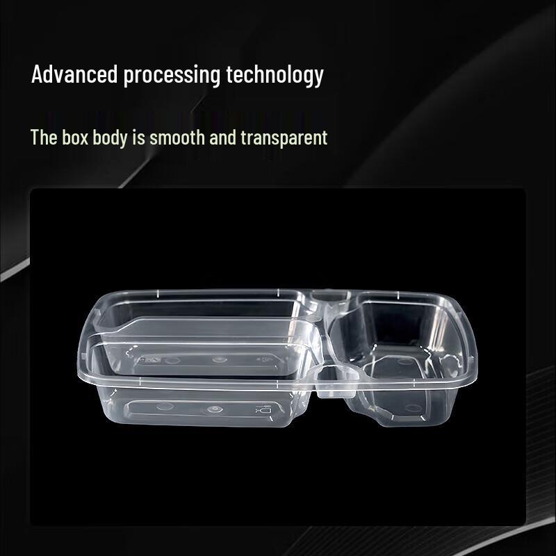 WS Rectangular 3-Compartment Disposable Lunch Box