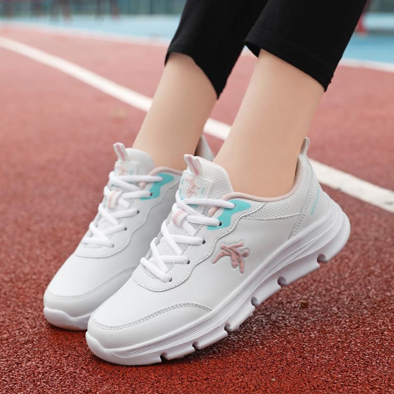 Joni Danlai women's shoes sneakers spring and autumn new casual shoes leather surface waterproof, lightweight and non-slip running shoes