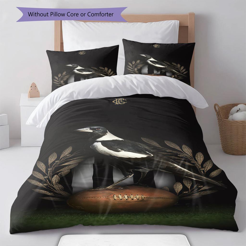 Magpies Roar Bedding Quilt Set Quilt Cover Pillowcase Home Decoration Birthday Gift (1 * duvet cover + 2 * pillowcase, without core)