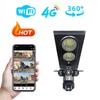 V380 Three-Screen Solar-Powered Smart Outdoor Camera with Remote-Controlled Street Light
