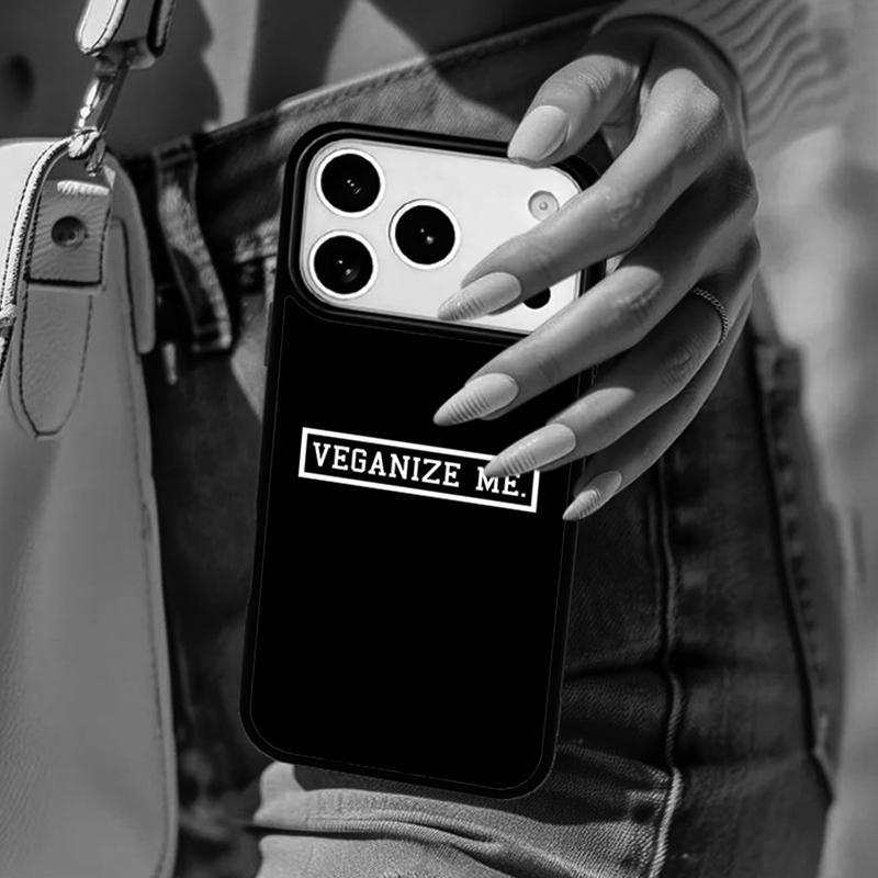 Vegan Quotes Phone Case For iPhone 17 Air 14 15 13 12 Max Cover For Apple 16e 11 Pro Max Plus Coque