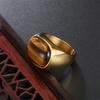 Anelli in Acciaio Inossidabile Color Oro/Acciaio con Pietre Occhio di Tigre Marroni Retrò per Uomini Donne Classici Eleganti Semplici Gioielli in Acciaio Inossidabile Regalo