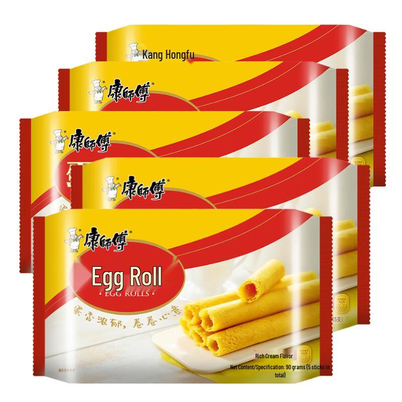 Kang Shi Fu Creamy Butter Egg Rolls 90g x 5 Bags