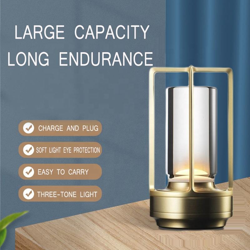 Nordic Light Luxury Hotel Led Table Desk Lamp Led Camping Lights Lantern Outdoor Rechargeable Portable Camping Tent