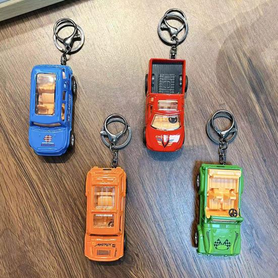Keychain Pendant Pull Back Pickup Truck Design Key Chain Stress Relief Toy Firm Keychain Attachment Schoolbag Accessory