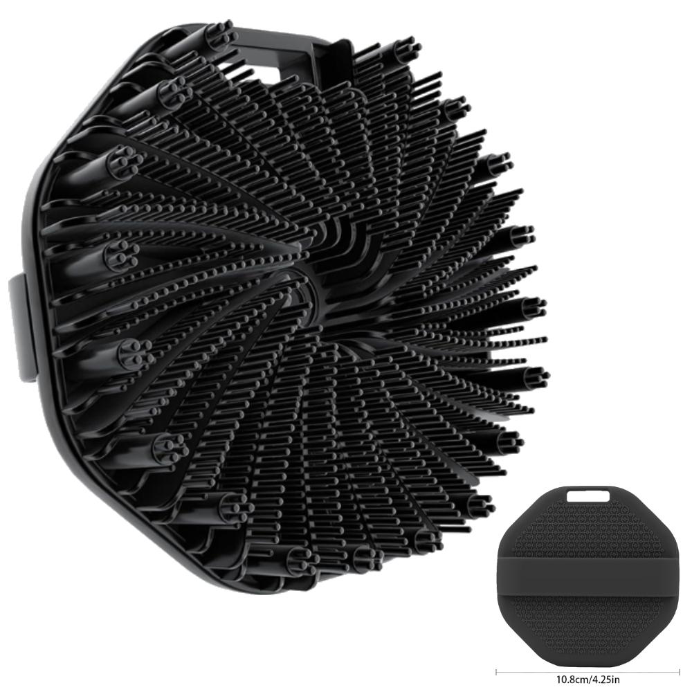 Exfoliating Silicone Brush Cleanser No Slip Handle Body Scrubber Clean Tools Bath Black Brush Massage Skin Bathroom Accessories