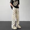Pantaloni Uomo Moda Retrò Colorati a Quadri Pantaloni Uomo Streetwear Hip-hop Larghi con Fori Pantaloni Uomo M-3XL