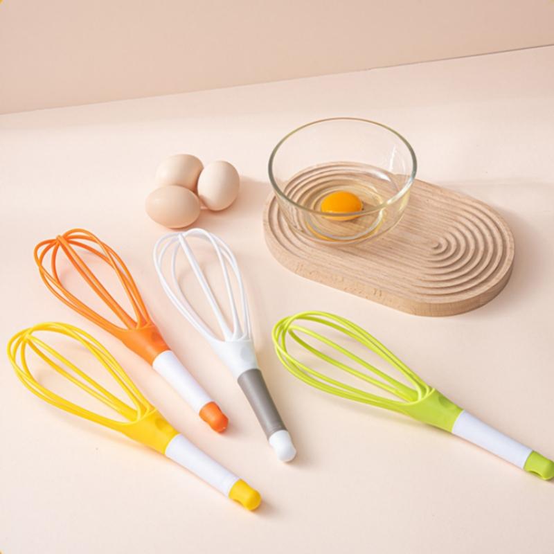 New Creative Egg Beaters Rotary Whisk Dual Purpose Plastic Folding Storage Mixer Multifunctional Hand Mixer Kitchen Accessories