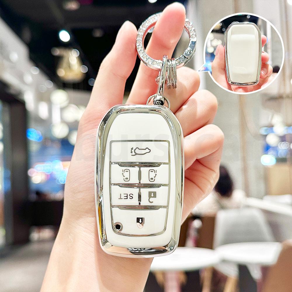Silver Edge Tpu For Toyota Hilux Innova Camry Prado Crown Tlk 200 Yaris Land Cruiser 200 300 Fortuner Cross Car Key Case Cover