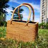 Vietnamese Rattan Handcrafted Beach Handbag - Perfect Souvenir for Vacations and Niche Fashion Enthusiasts