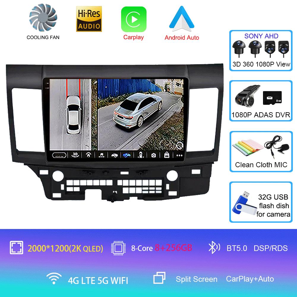 Android 14 For Mitsubishi Lancer 10 CY 2007-2012 10Inch Car Radio Stereo Audio GPS Player Carplay Auto Screen WIFI+4G
