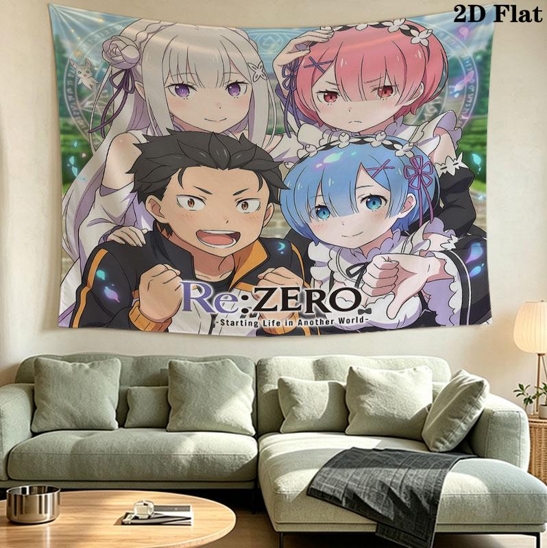 Re Zero Nástěnná tapiserie Estetická nástěnná dekorace Tištěná látková přikrývka Dekorativní tapiserie Pro ložnici Obývací pokoj Domácí dekorace