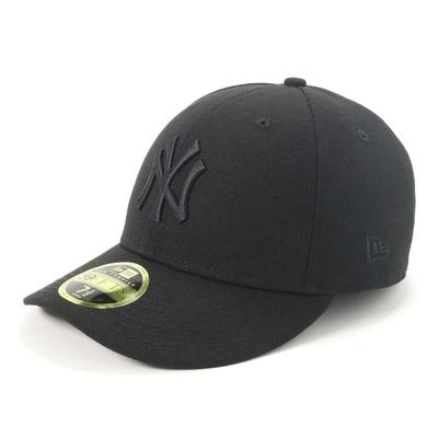 New Era MLB Low Profile NY Size 7 NEYYAN BLK 25J Cap, Black/Black, 5/8, LP5950, BLK,