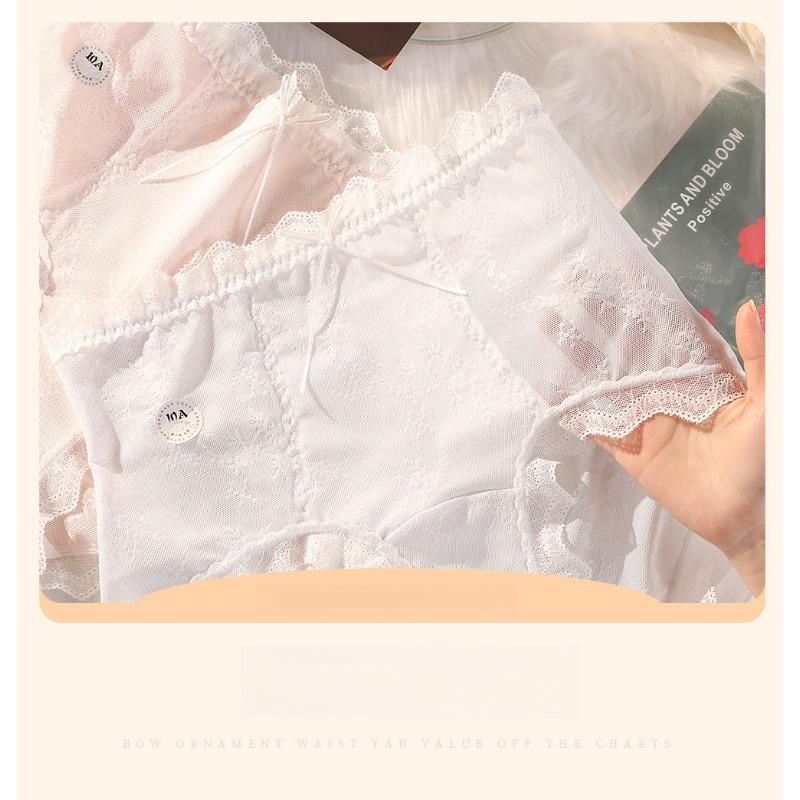 Pure Desire Kalhotky s vysokým pasem nadměrné velikosti Romantická krajka Prodloužený klín Trojúhelníkové dámské kalhotky