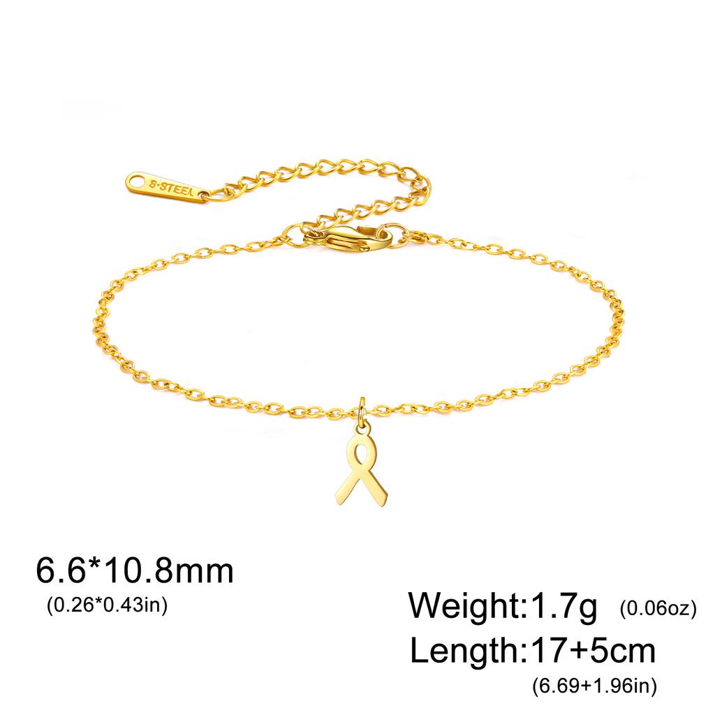 My Shape Women Breast Cancer Awareness Bracelets Stainless Steel Hand Chains Adjustable Chain Safety Blessing Lucky Jewelry Gift