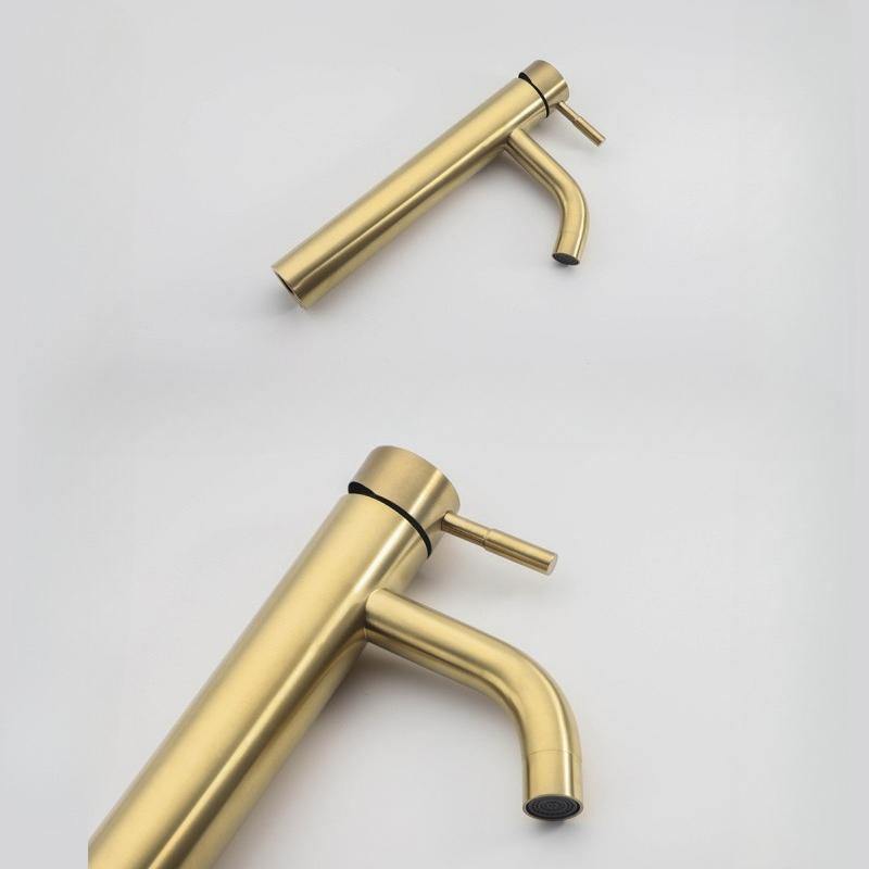 Single Cold Tap Brushed Gold Basin Faucet Bathroom Faucet Water Faucet Waterfall Bathroom Tap 304 Stell Stainless