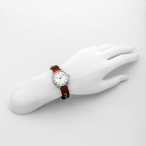 Coach DELANCEY Women's 28mm Ivory Dial Stainless Steel Quartz Watch (14502258) In Brown