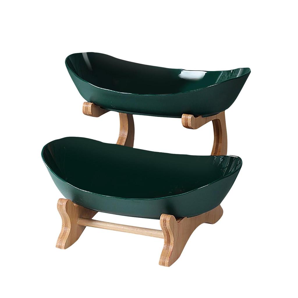 Fruit Tray Basket Wooden Frame Stand Multi-layer Candy Snack Plate Fruit Shelf Table Decoration