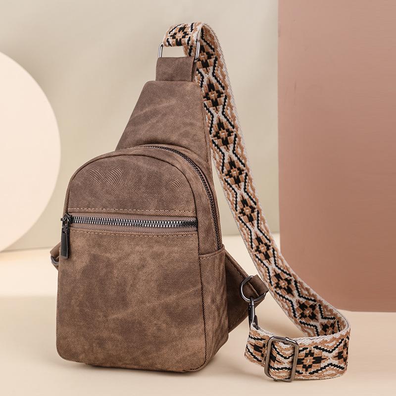 Wide Shoulder Strap Chest Bag Single Shoulder Bag Crossbody Bag Women's Bag