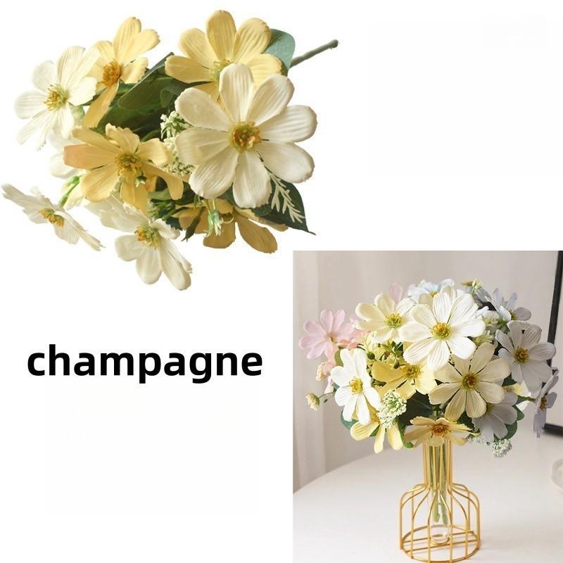 Small Fresh Natural Wind Simulation Flower Daisy Princess Persimmon Home Decoration Flower Arrangement Ornaments  Arrangements Photography Props