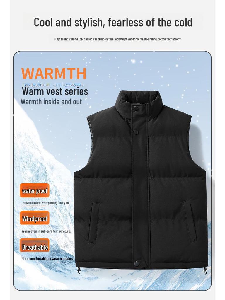 Men's Plus Size Autumn/Winter Casual Down Cotton Vest