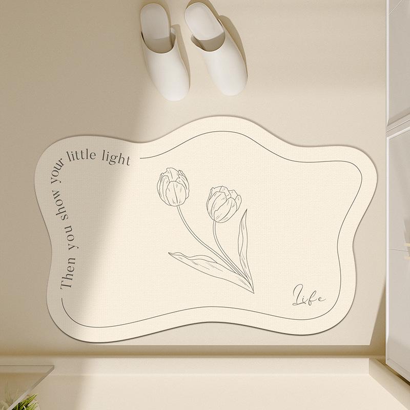 Quick-Dry Diatomaceous Earth Bathroom Mat - Water-Absorbing, Easy-Clean Foot Mat for Toilets