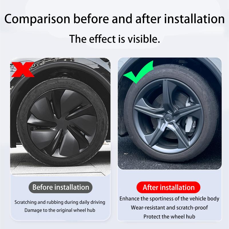 For Tesla Model Y Juniper 2025 4PCS 19 Inch Wheel Cap Automobile Performance Replacement Wheel Hubcap Full Rim Cover Accessories