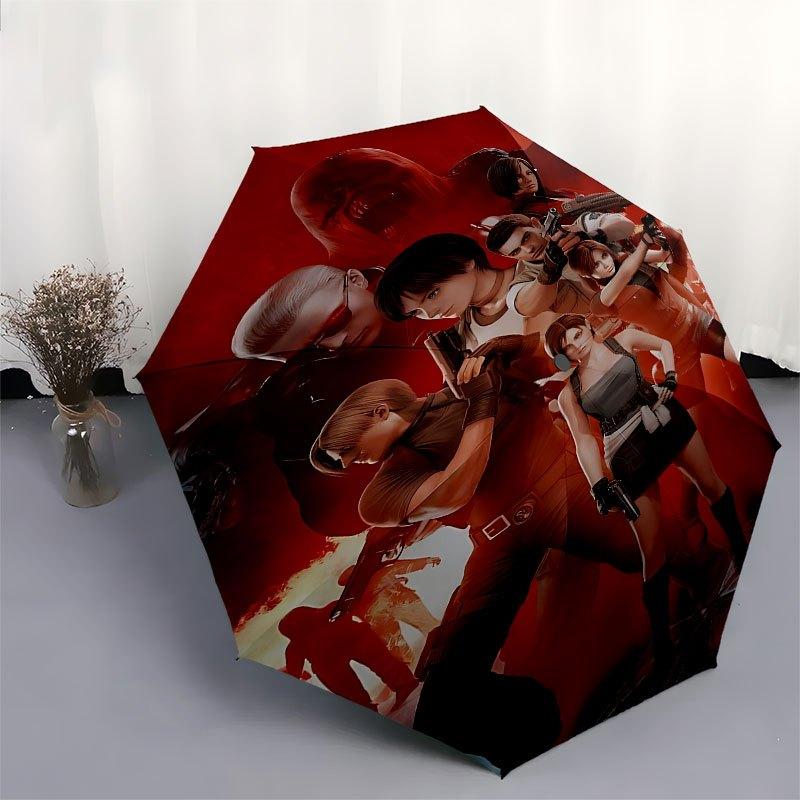 1pc Resident Evil Automatic Opening/Closing Umbrella with Convenient Three-Fold Design, 8 Iron Ribs - for Outdoor Daily UseA06
