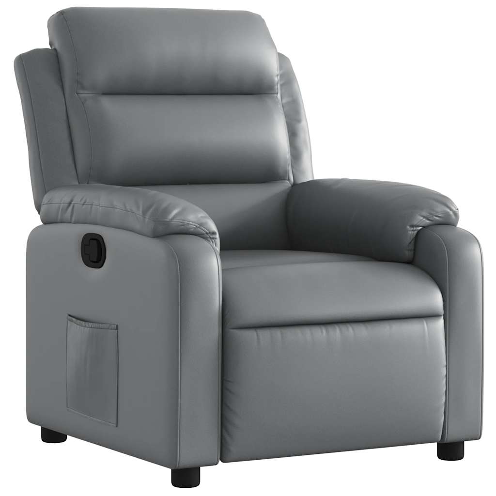 Relax Armchair Grey Synthetic Leather