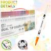 48 Pcs Double Brush Marker Pens with Portable Box 48 Colors Art Markers Set Fine and Brush Double Tip Markers Set Art Supplies