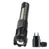 Powerful Flashlights Type-c Rechargeable Torch Light High Zoom LED Flashlight Built-in Battery for Camping Emergency Lamp
