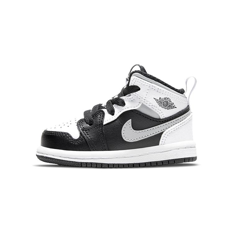 

Кроссовки Air Jordan 1 Mid TD White Shadow Baby Черные Светло-Дымчато-Серые 640735-073