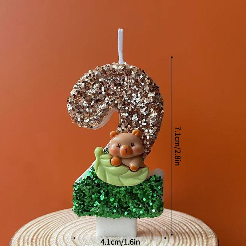 Kawaii Digital Candle Capybara Candle 0-9 Number Birthday Cake Topper Decoration Kapibala Cake Insert for Birthday Baby Shower