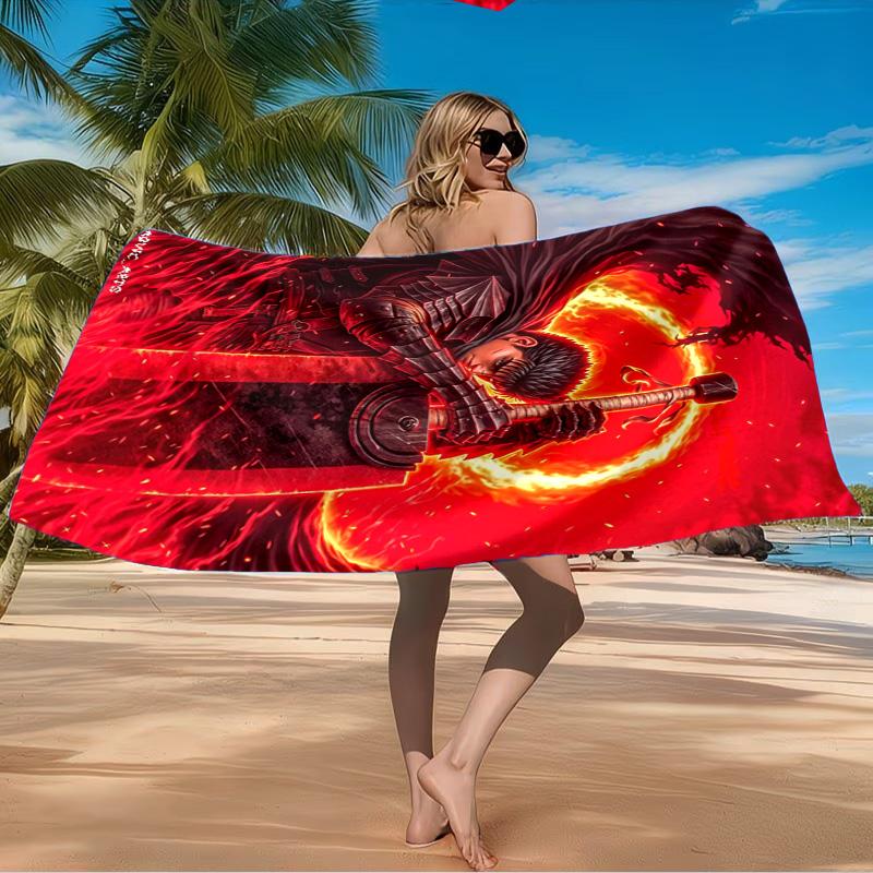 Dark Warrior Rising Beach Towel Microfiber Beach Towel, Lightweight and Quick-Dry, for Summer Travel, Swimming Pool Fan Birthday Gift