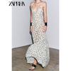 Zaprha 2025 Summer New Holiday Style Fashion V-neck Polka Dot Slimming Thin Sling Dress 5039226