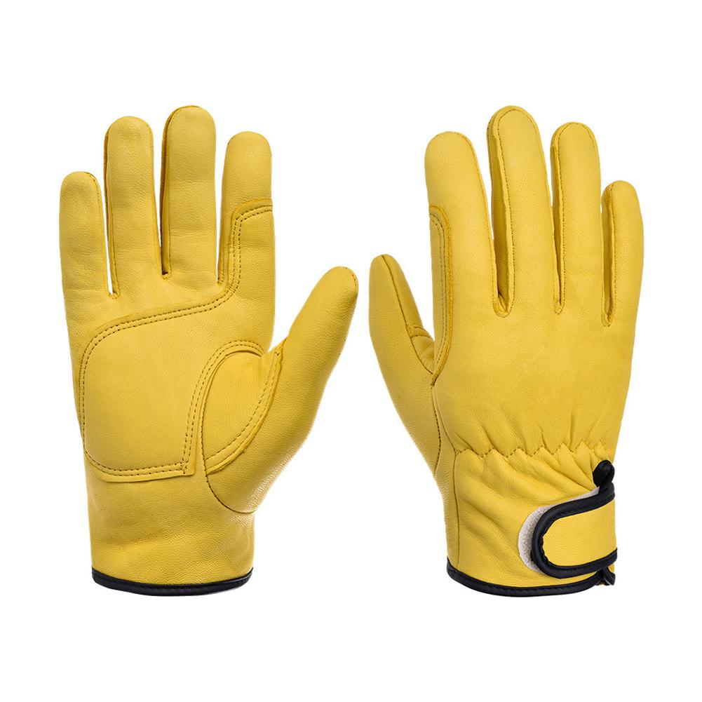 Slitstarka arbetshandskar i kohud Läderarbetare Arbete Svetsning Säkerhetsskydd för Trädgård Sport Motorcykel Förarhandskar