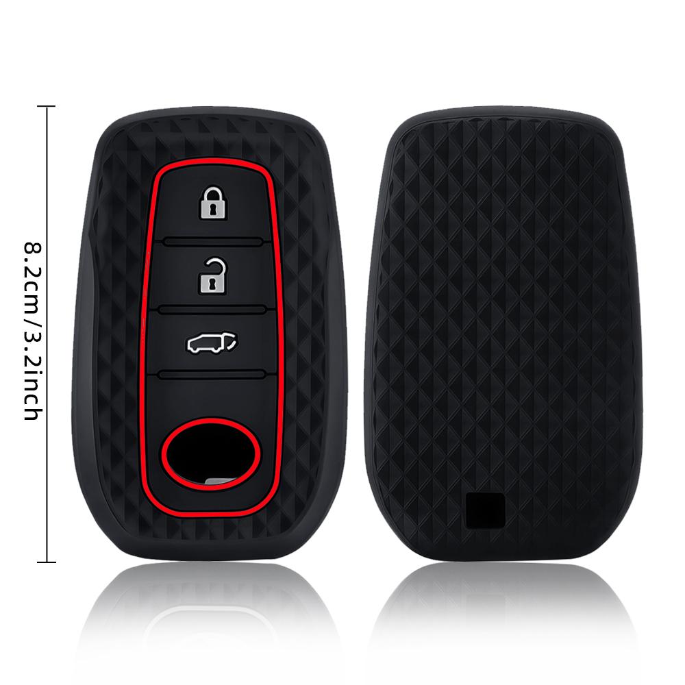 Silicone Car Key Case Cover Chain For Toyota Corolla Hatchback Cross Yaris Cross Prius Hilux Land Cruiser Lc200 Lc250 Lc300