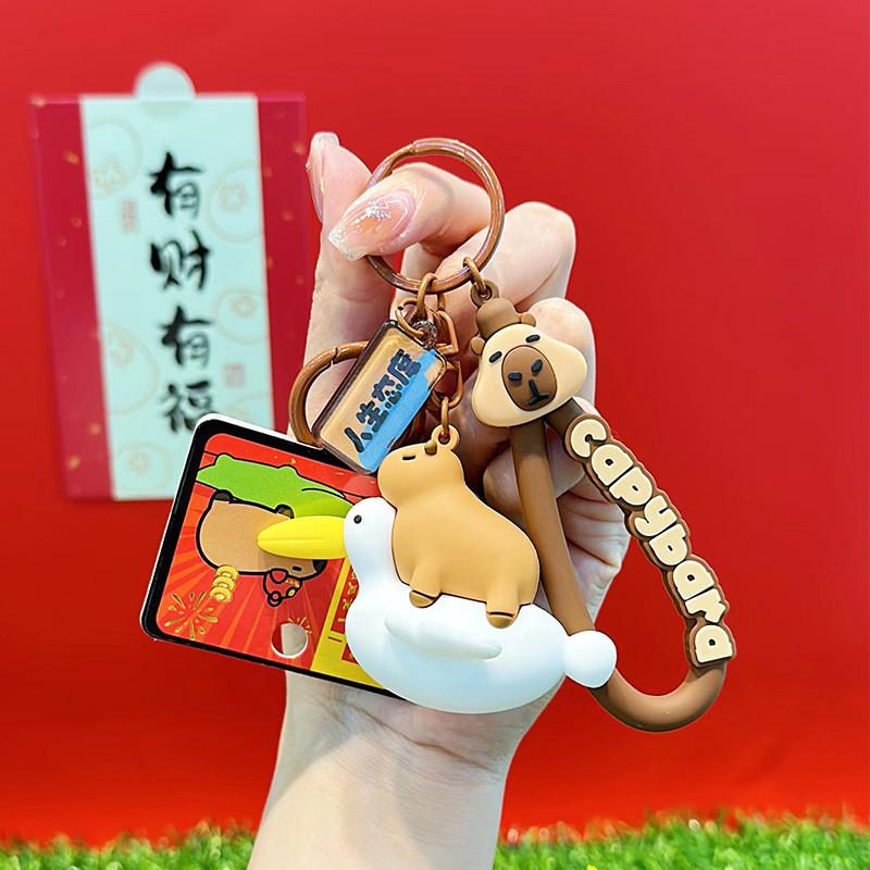 Capybara Resin Cute Keychain Accessories With Crocodile And Turtle Character Styles