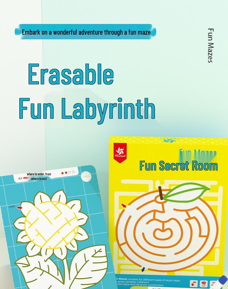 Pinwheel Maze Training Book: Spot Differences & Pen Control Games for Kids