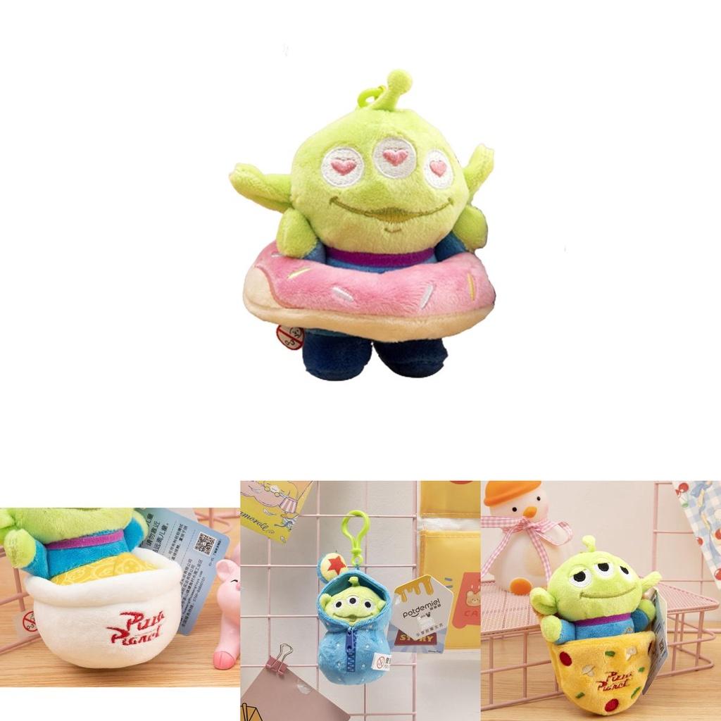 Disney Toy Story Alien Plush Doll Pendant Doughnut Hamburger Keychain Kid Gift