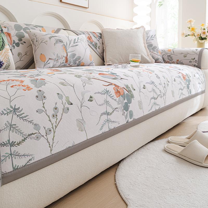 Cute Cartoon Mat Cushion All-Inclusive Cool Cover Towel Summer Summer Non-Slip Seat Cushion Ice Silk Sofa Cushion