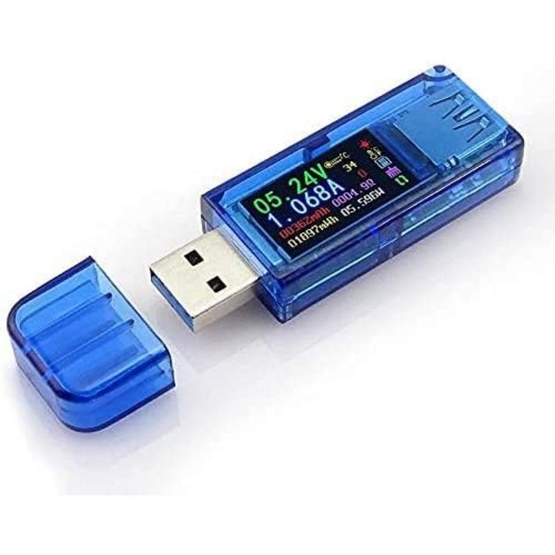 

Тестер USB3.0 Метр Вимірювач струму 3.7-30V 0-4A Мультиметр Вольтметр Вимірювач струму Потужність Зарядний пристрій Детектор Покращена версія Тестер USB 6.4*1.1*2.2cm синій