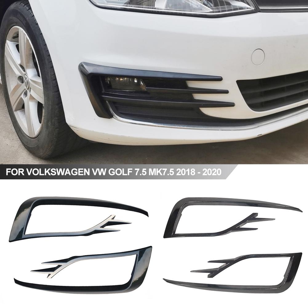 New 2Pcs Car Front Bumper Fog Light Grille Cover Trim For VW Golf 7.5 MK7.5 2018 - 2020 Wind Knife Cover Trim Bumpers Kit