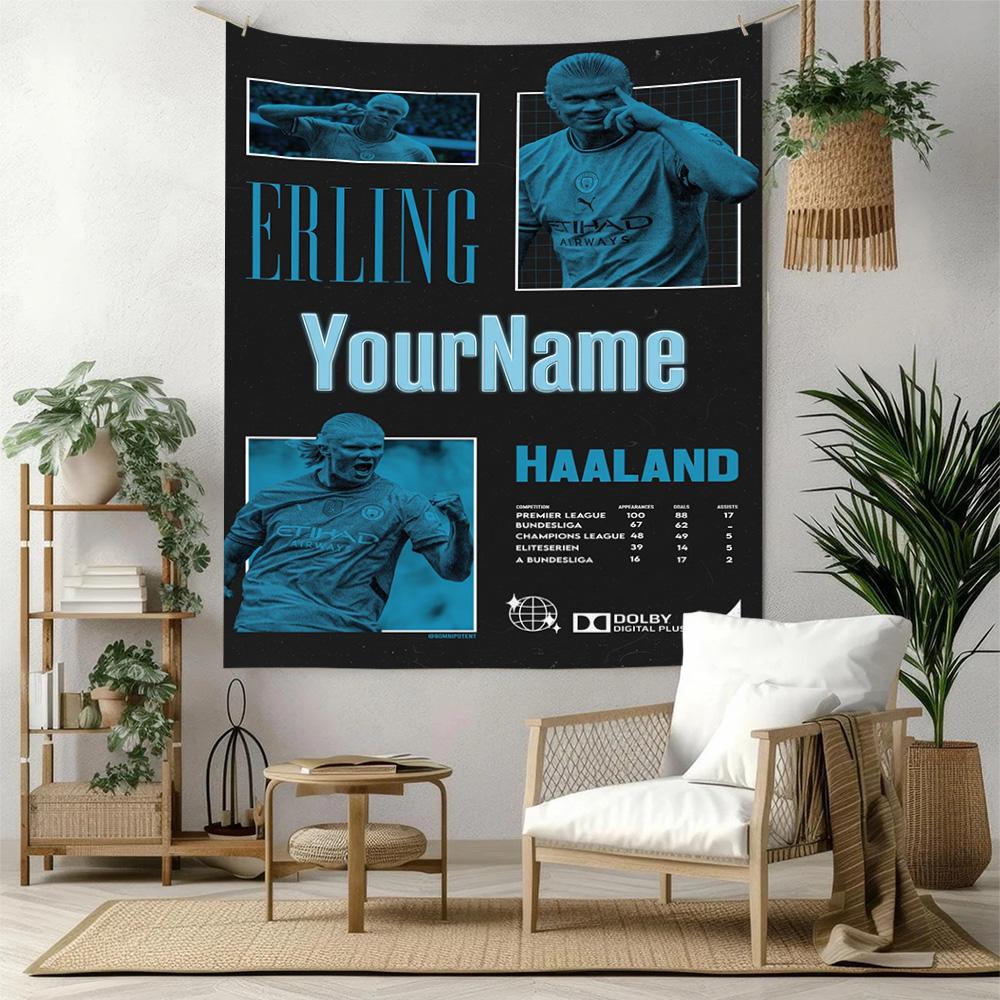 Haaland Custom Your Name Wall Decor Tapestry Art For Pet Memorial Birthdaywedding Party Backdrop Family Gift