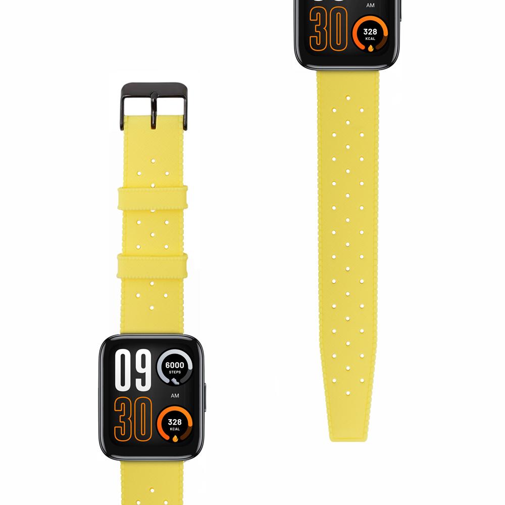 ERBORD Universal Silicone Strap 22mm, Tropic, Yellow/Black Buckle