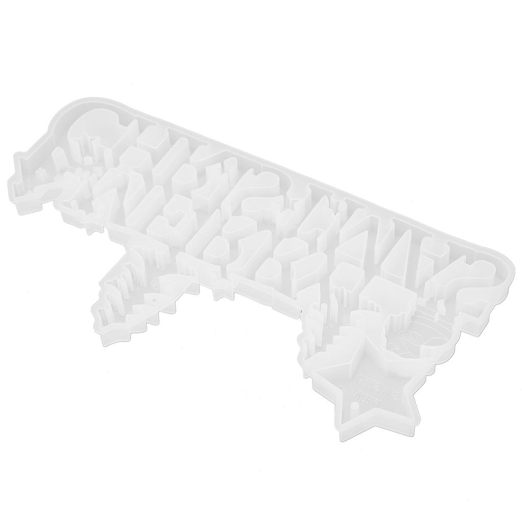 Weihnachten Silikon Gießform Leicht zu reinigen Wiederverwendbar Sicheres Material 3D Buchstabenformen Harz für Feiertagsdekorationen Geschenk