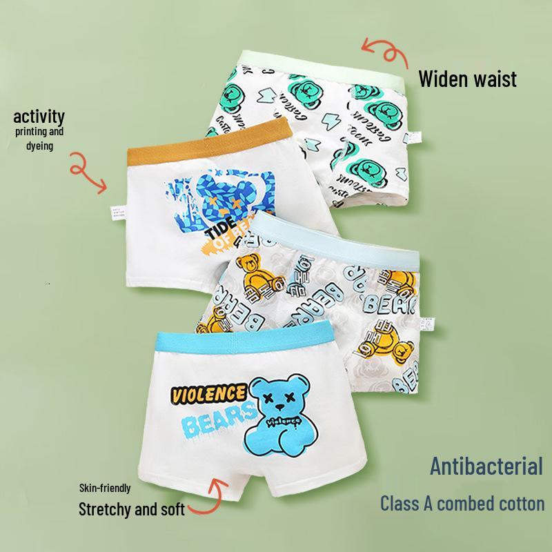 Kids' Cotton Boys' Boxer Briefs - Sizes for Small Kids To Teenagers
