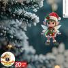 2D Acrylic Flat Christmas Lights Elf Christmas Acrylic Pendant, Christmas Party Decoration Set,suitable for Tree Placement,mini Holiday Hut Decoration